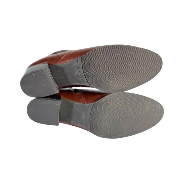 Spring Step Womens Boot Size 8 Ankle Bootie Cognac Brown Leather Side Notch - Picture 8 of 16